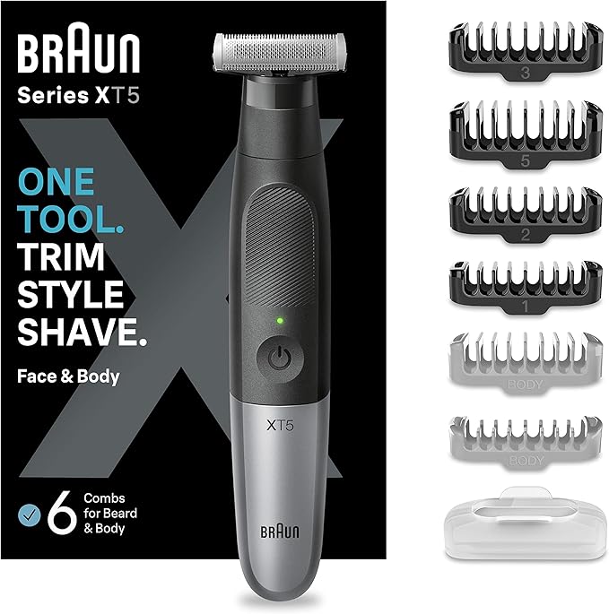 Braun Series x XT5200 Foil Shaver Trimmer Black, Metallic