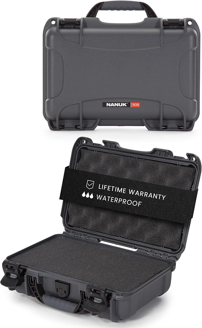 Nanuk 909 Waterproof Hard Case With Foam Insert - Graphite