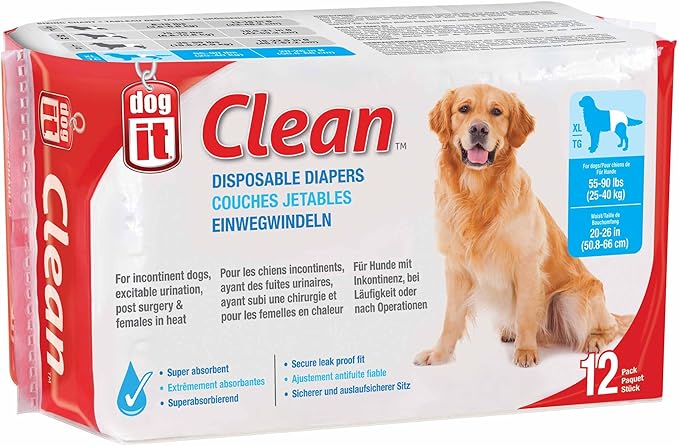 Dogit Dog Diapers - Extra Large (12 Pack)