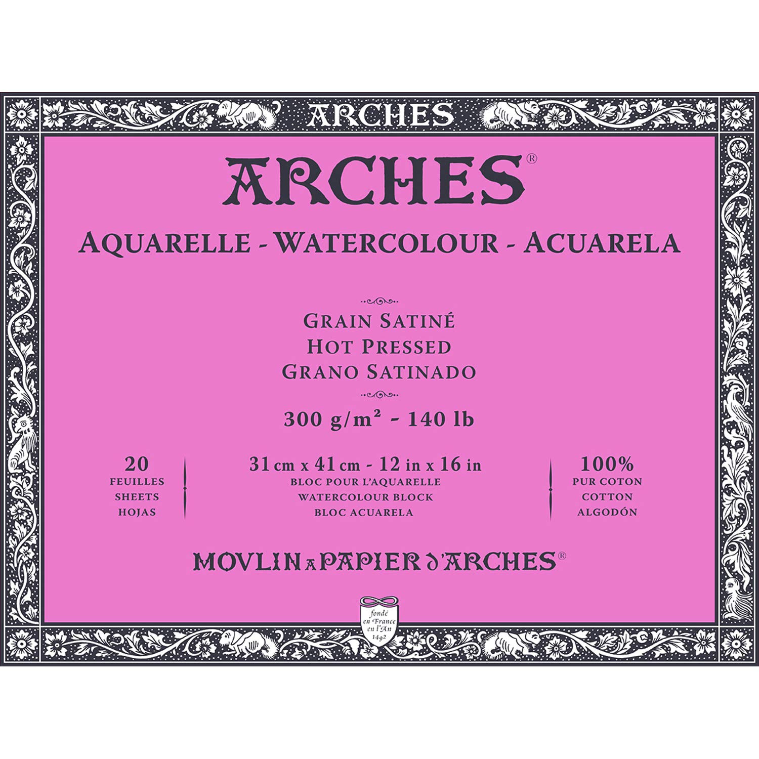 Arches Aquarelle Watercolour Block Hot Pressed 310 x 410mm