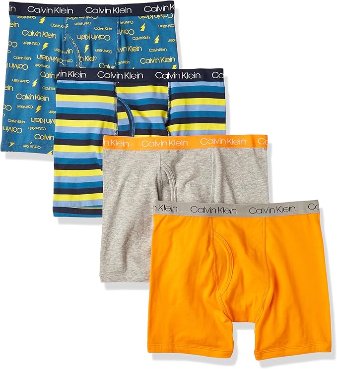 Calvin Klein Boys' Underwear 4 Pack Boxer Briefs Value Pack, 4 Pack