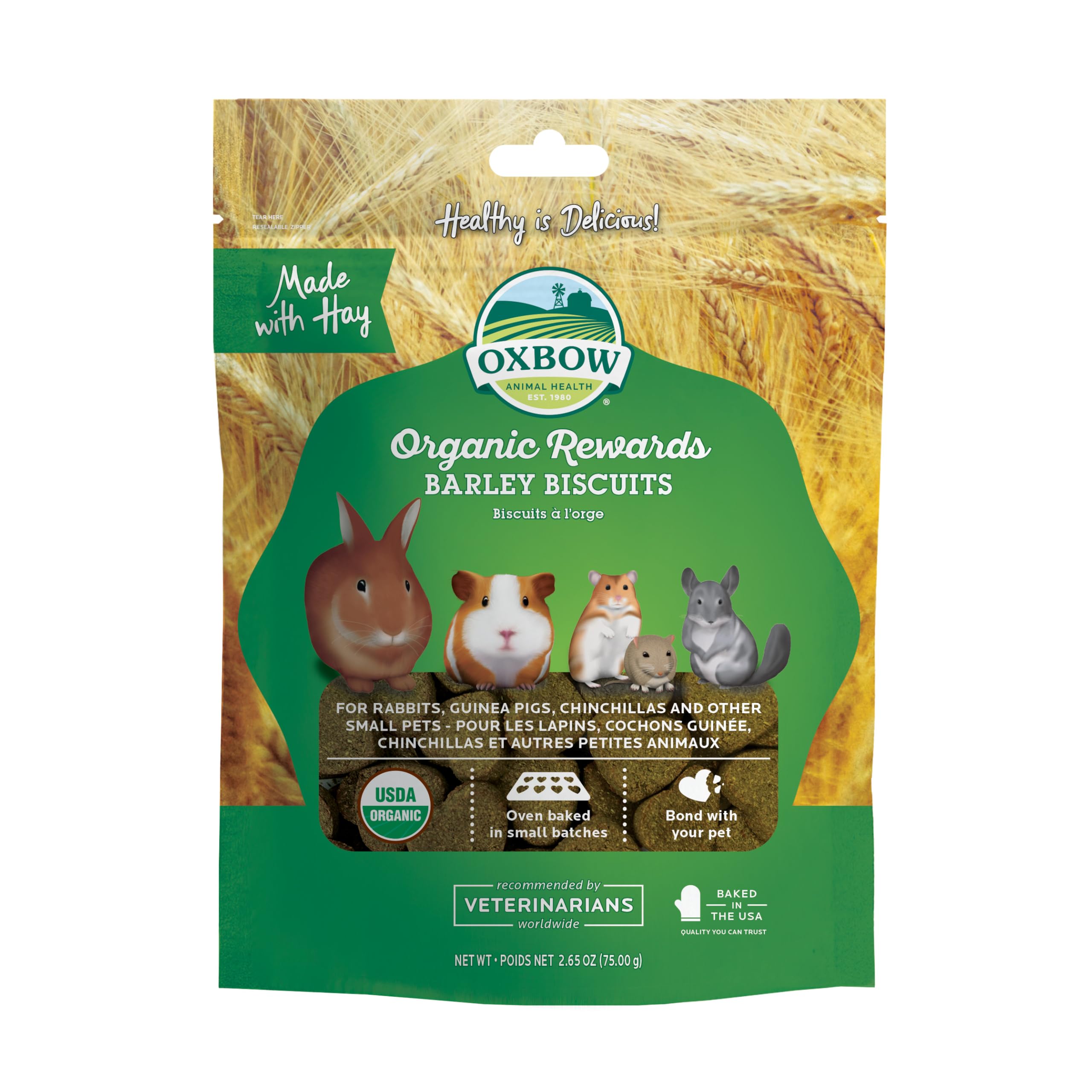 Oxbow Organic Rewards Barley Biscuits Small Animal Treats | PeekAPaw