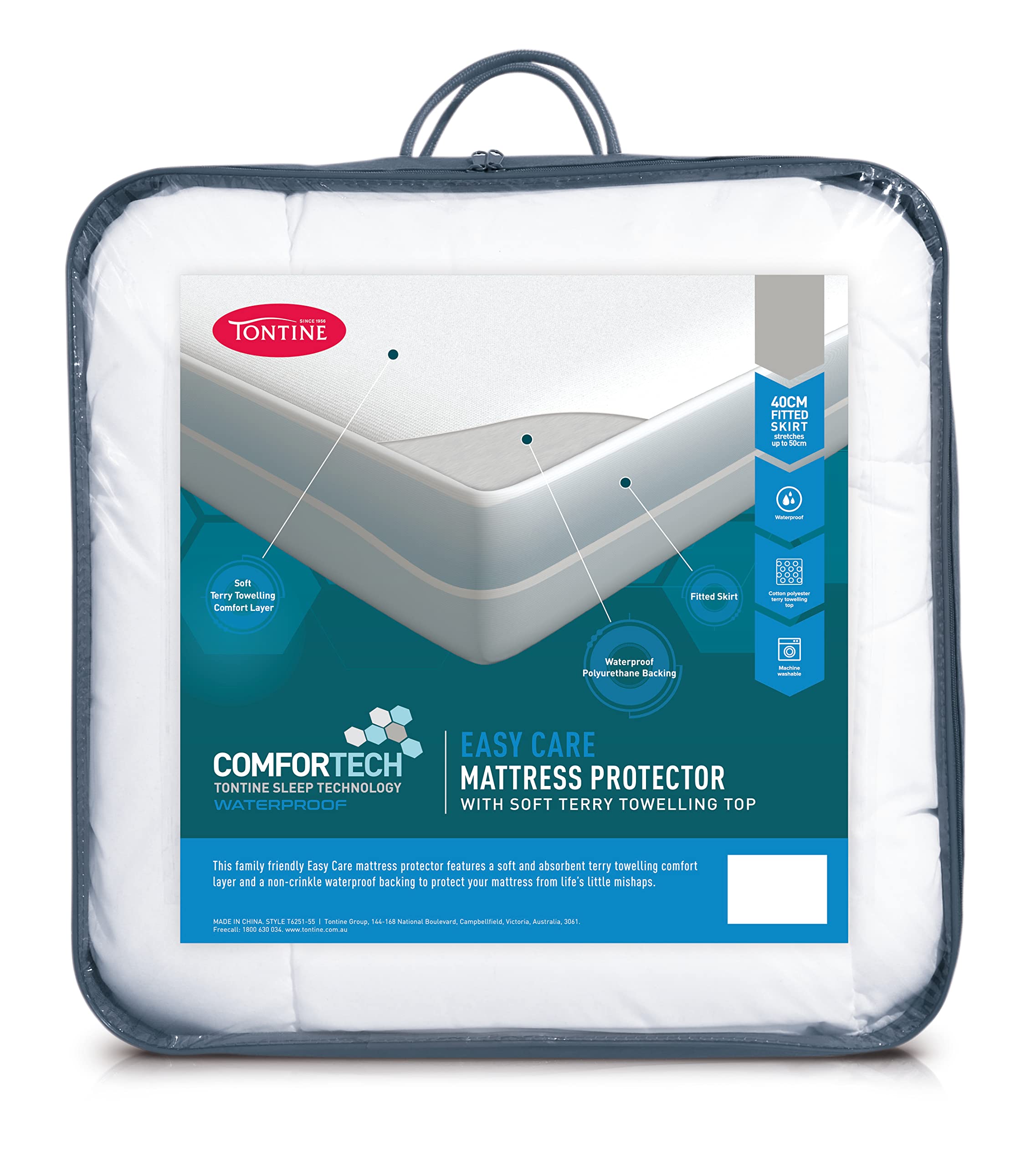 Tontine Comfortech Easy Care Mattress Protector - Queen Bed