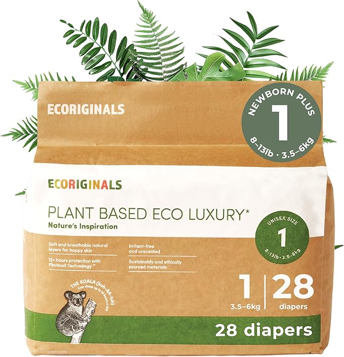 Ecoriginals Eco-friendly Nappies - Newborn Plus (up to 5kg)