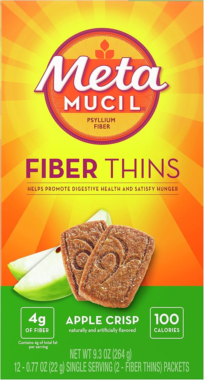 Metamucil Fiber Thins, Apple Crisp, 4/Case