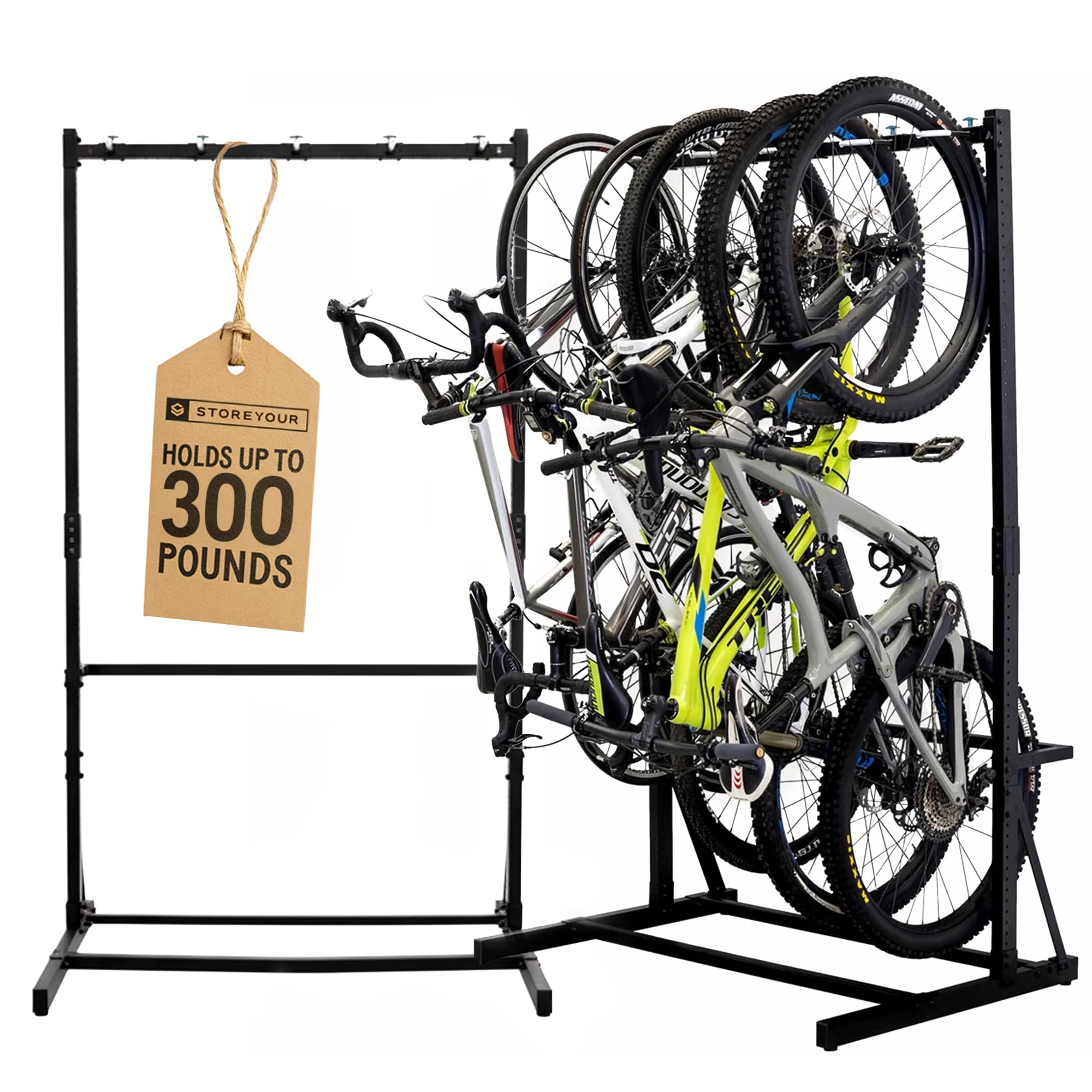 StoreYourBoard Freestanding Bike Storage Rack, Indoor Garage Floor Stand, Bicycle Organizer (5 Bike)
