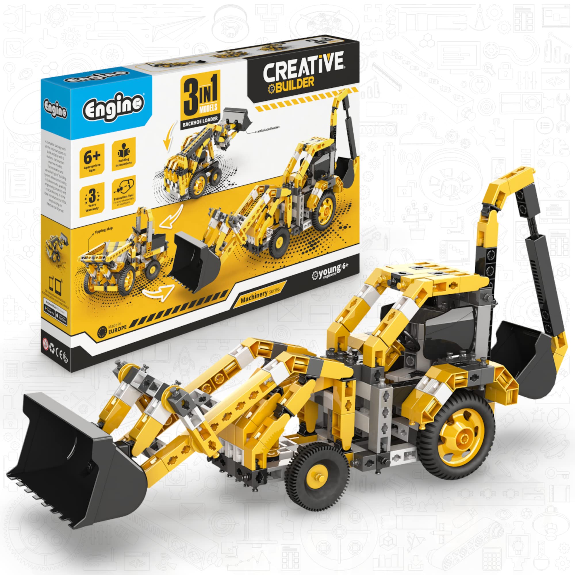 Engino - Creative Builder - Machinery Set - Backhoe Loader