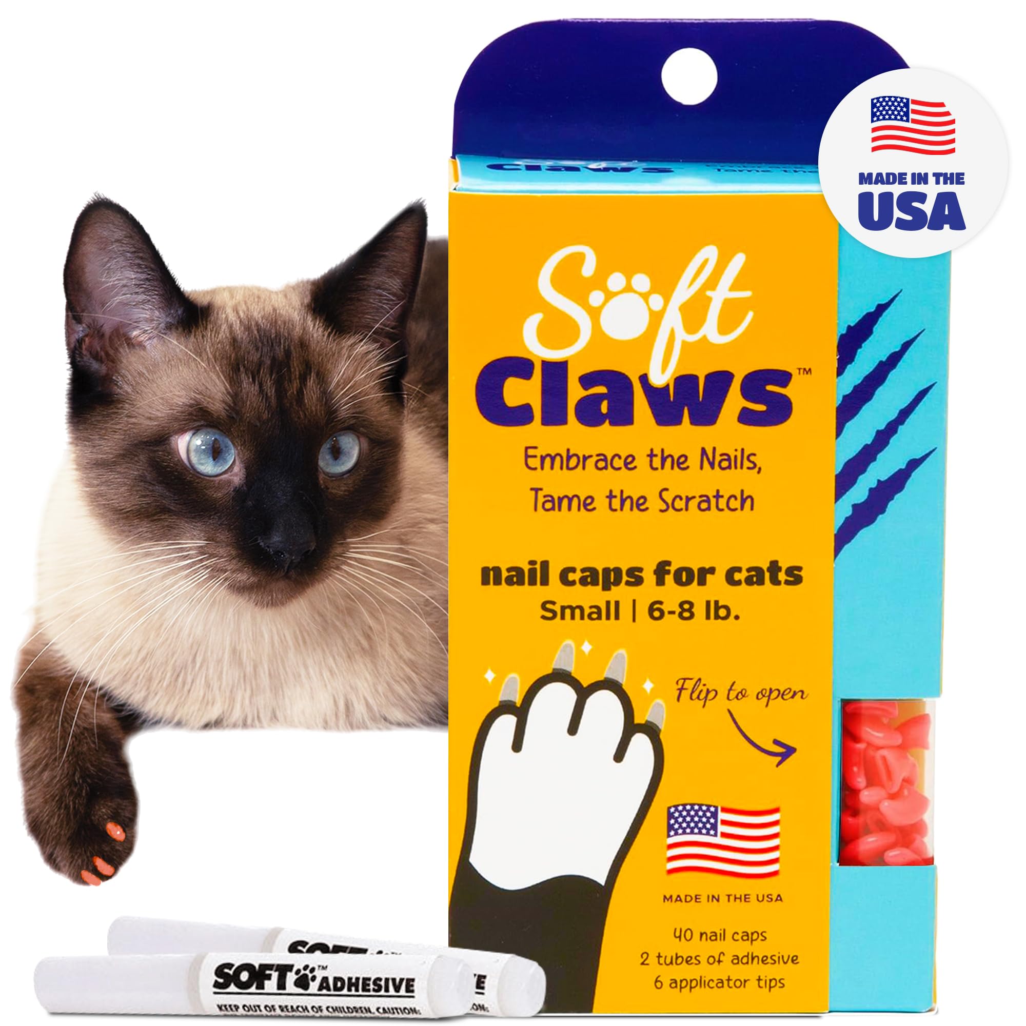 Soft Claws Pink Cat Nail Caps, Small