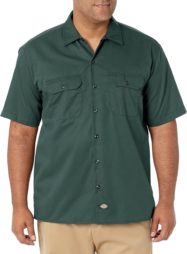 Dickies Work Recycled Short Sleeve Shirt Green M Man