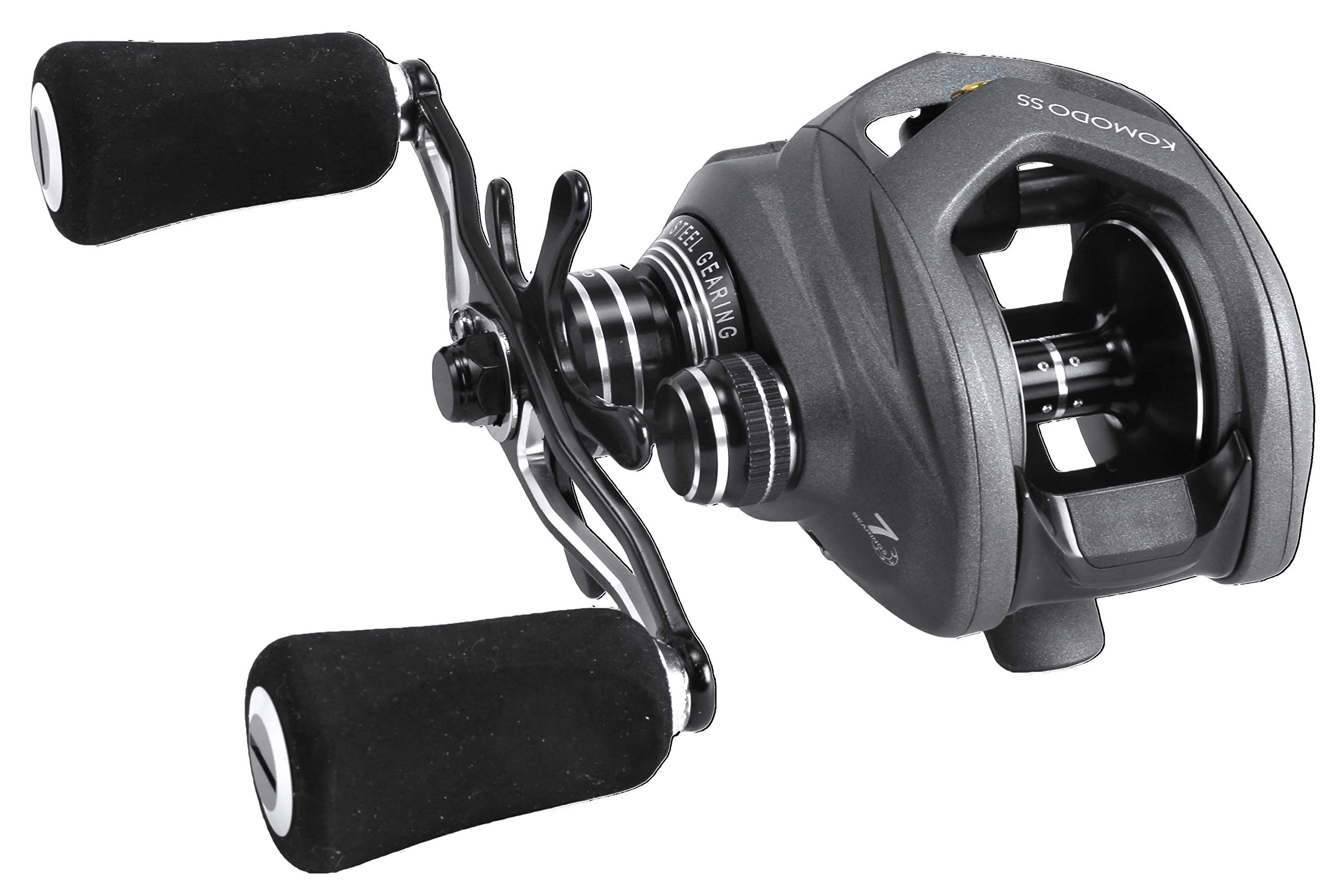 Okuma Komodo SS Large Capacity Low Profile Baitcaster, KDS-463, 130 Yds-30Lb, Paddle Handle