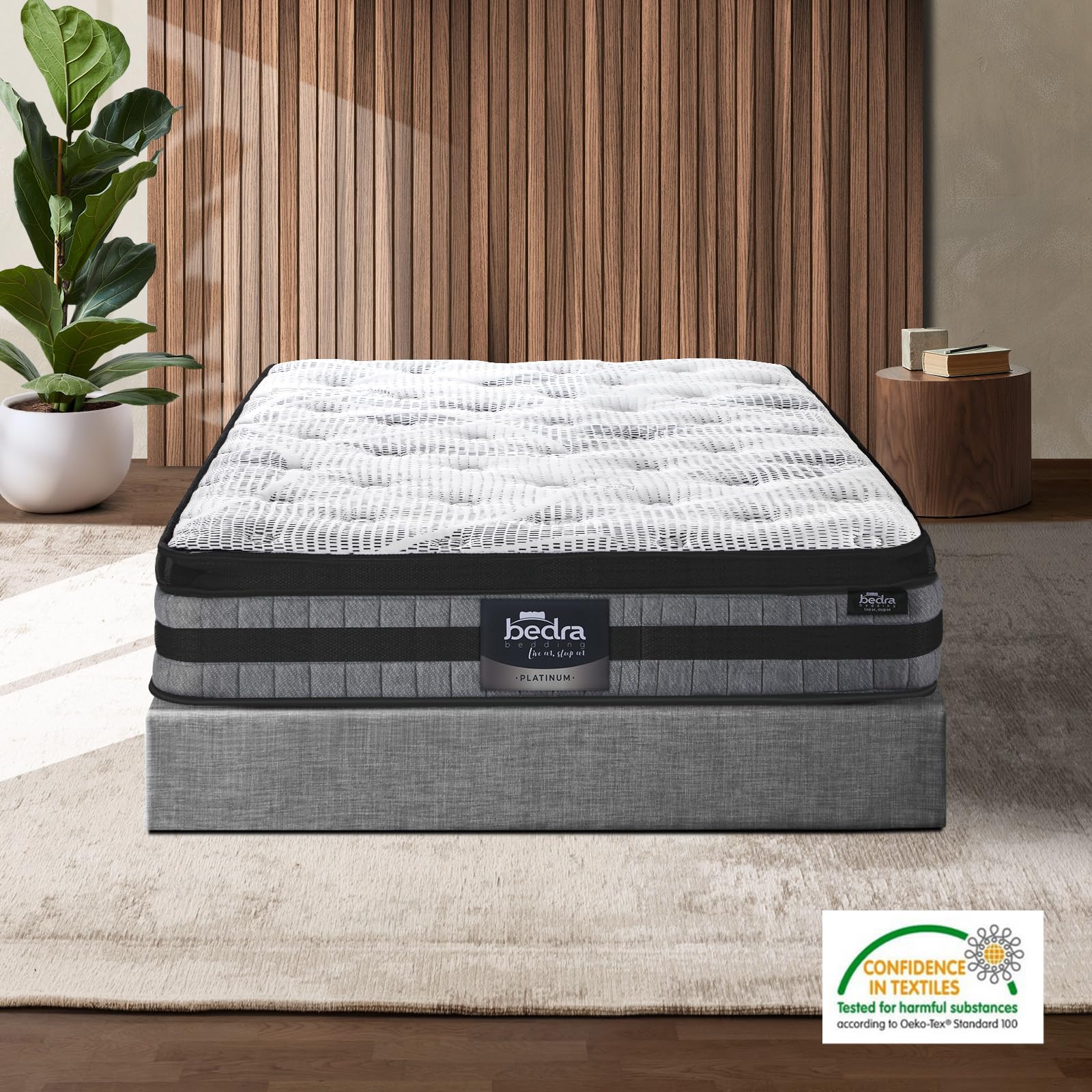 Bedra Bedding King Single Mattress Cool Gel Foam Bonnell Spring Pillow Top Bed 22cm