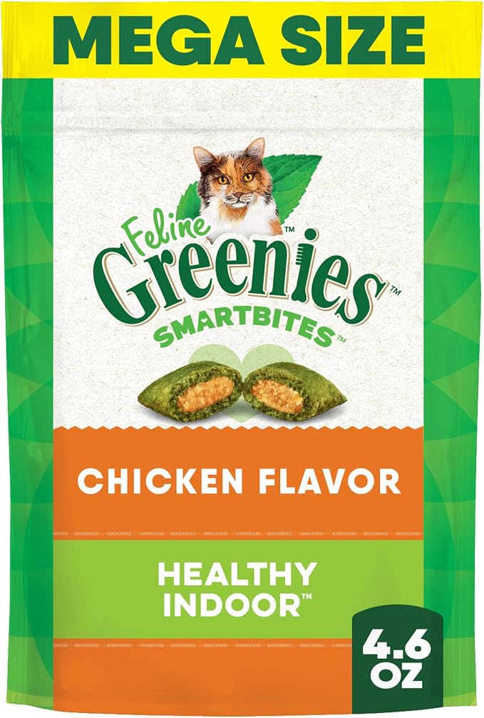 Greenies Smartbites Treats for Cats, Chicken Flavor, Healthy Indoor, Mega Size - 130 g