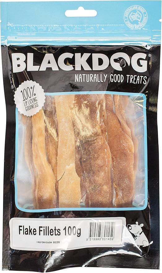Blackdog Flake Fillets Dog Treats - 100g