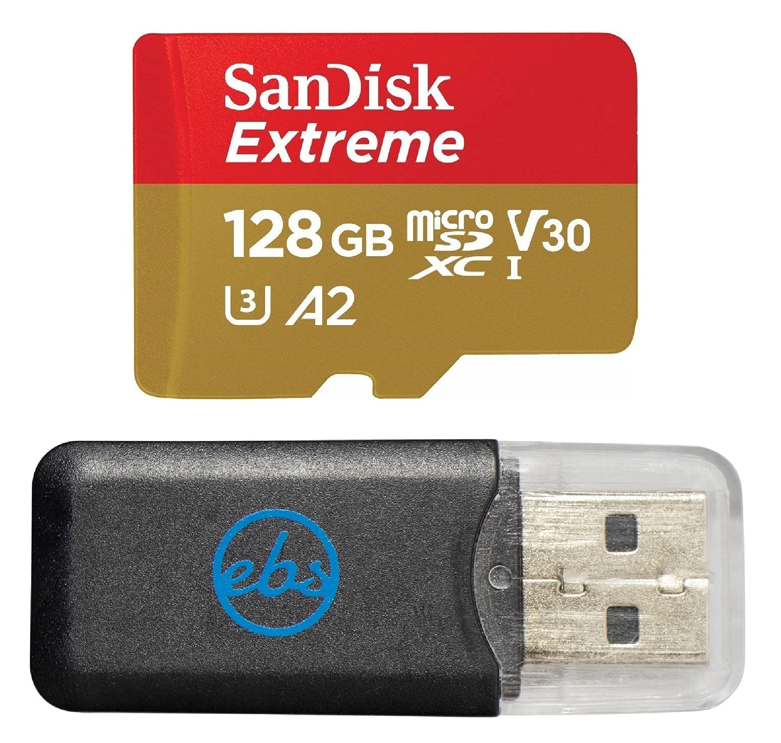 SanDisk Extreme 128 GB Class 3/UHS-I U3 V30 microSDXC SDSQXAA-128G-AN6MA