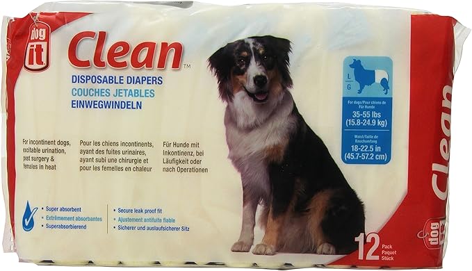 Dogit Dog Diapers - Large (12 Pack)