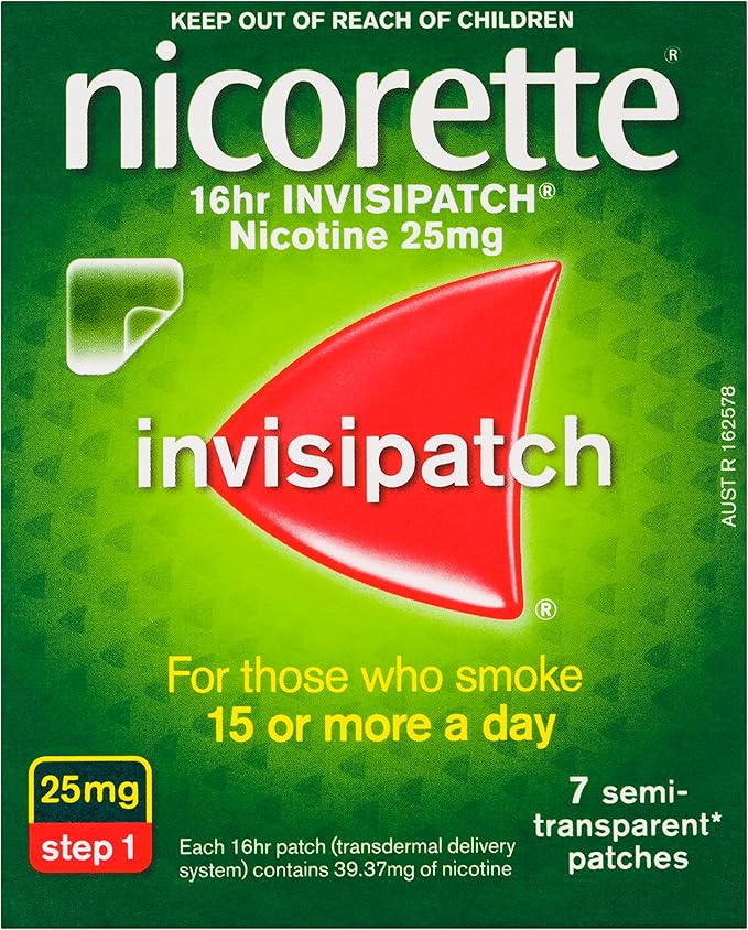 Nicorette 16HR Invisipatch Step 1 7 Patches 25mg