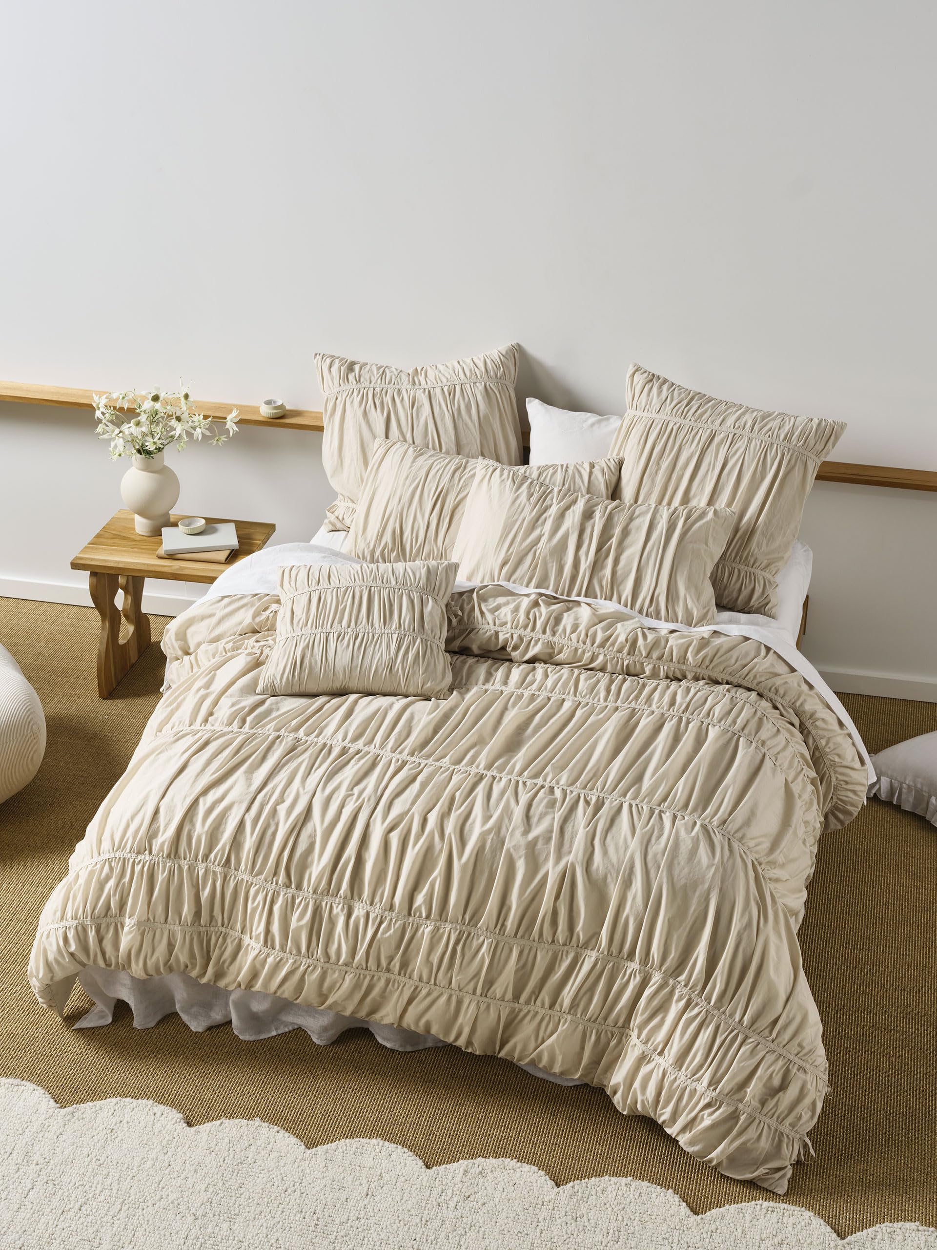 Linen House Layla Natural Quilt Cover Set - Double