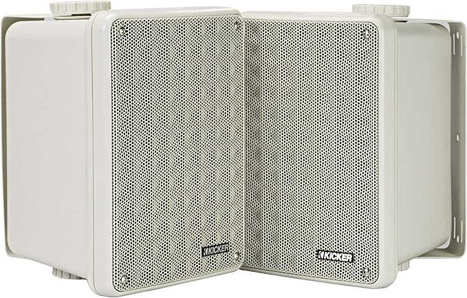 Kicker 46KB6G 6.5" 2-Way Indoor Outdoor Marine Speakers Grey Pair