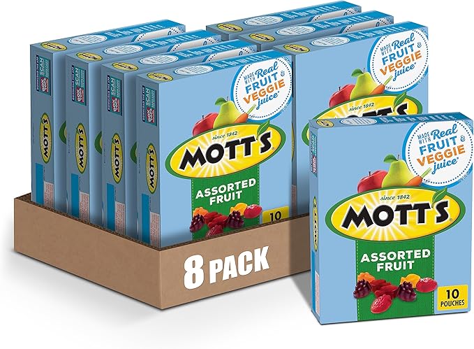 Mott's Fruit Flavored Snacks, Assorted Fruit, Pouches, 0.8 oz, 40 Pouches