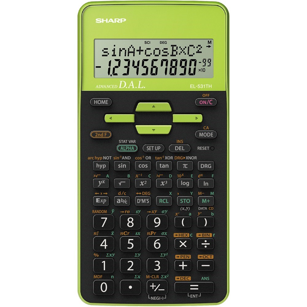 Sharp EL531THBGR Scientific Calculator Green