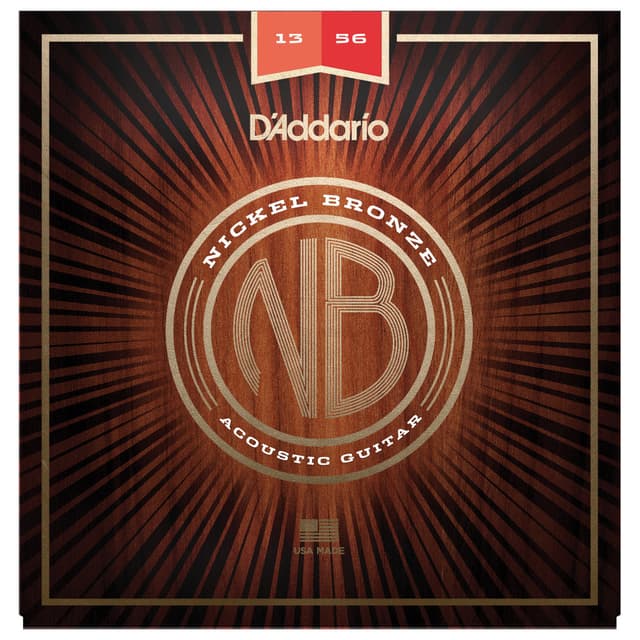D'Addario NB1356 Nickel Bronze Acoustic Guitar Strings Medium 13-56