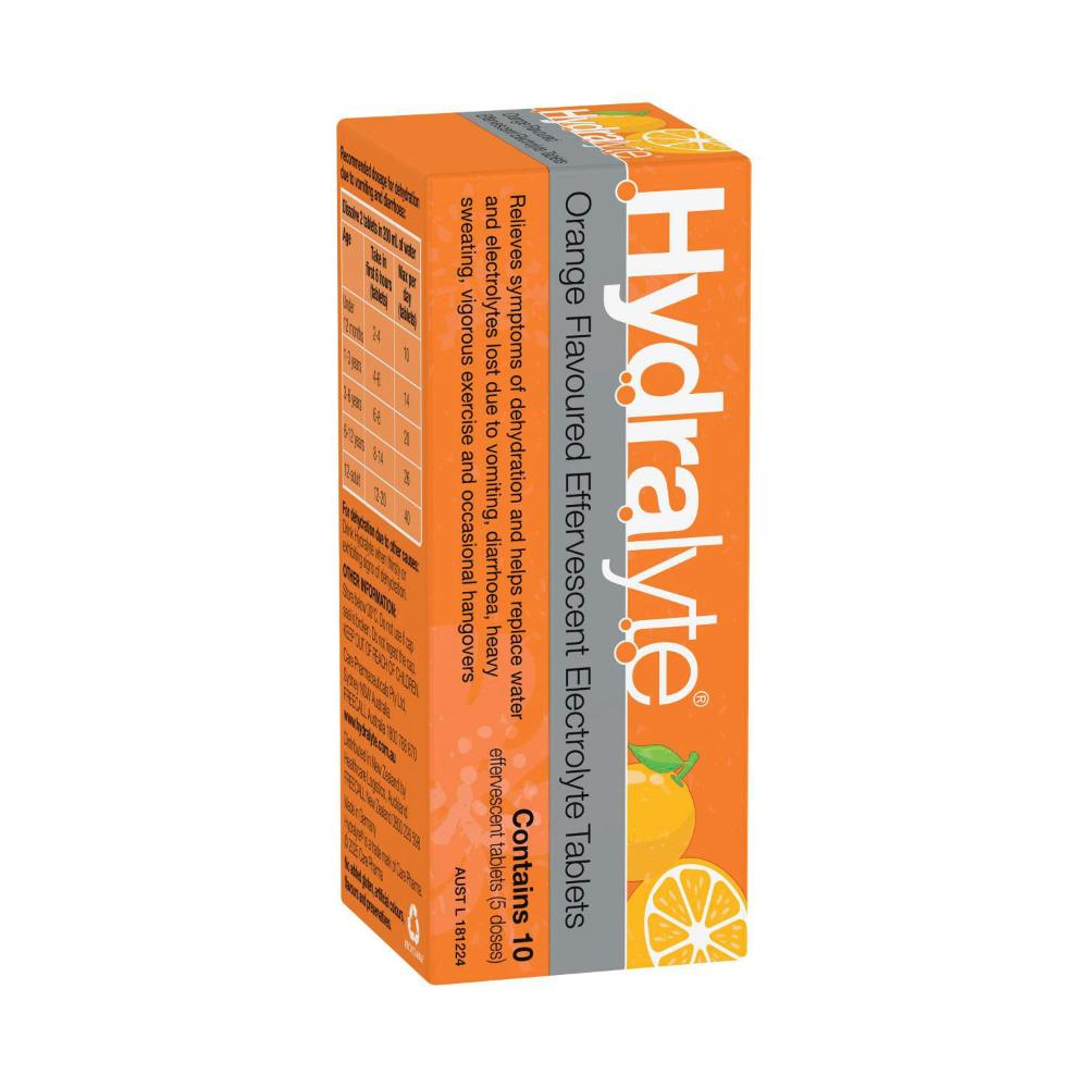 Hydralyte Effervescent Electrolyte 20 Tablets Orange