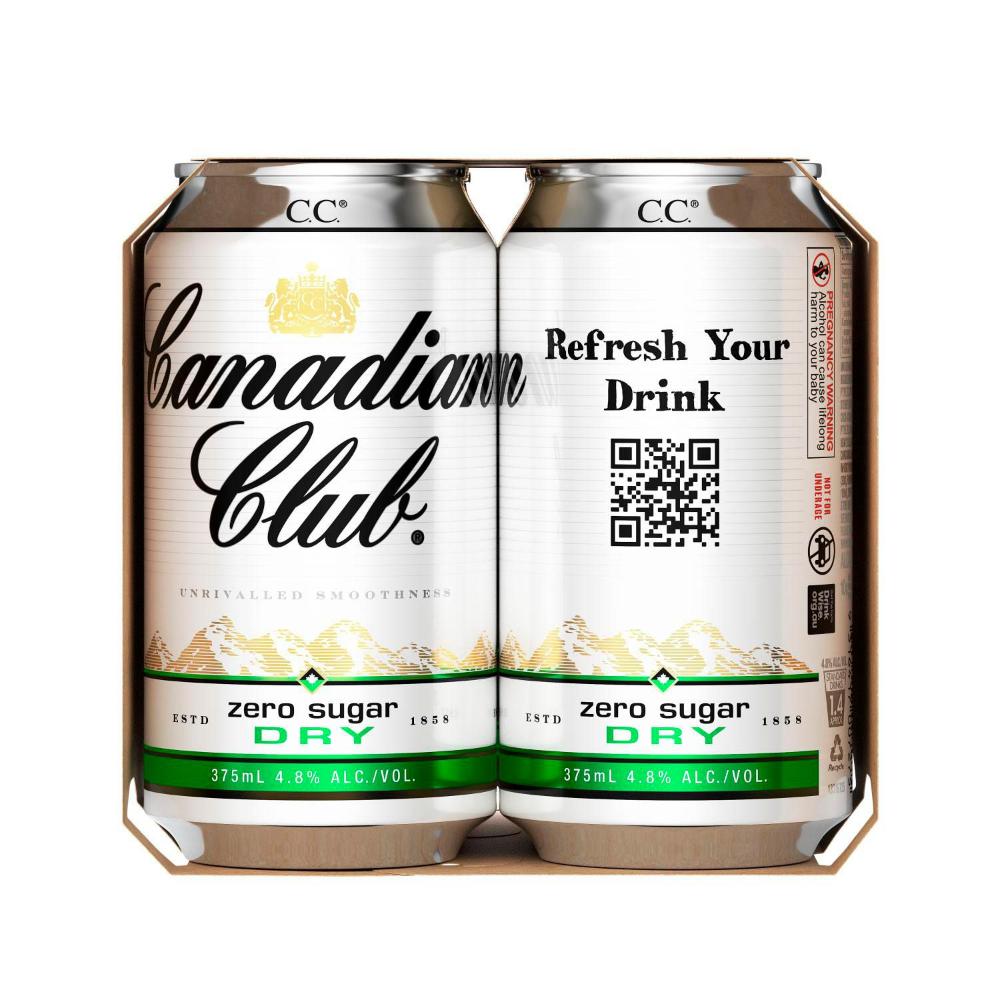 Canadian Club & Dry Zero Sugar Can 375ml