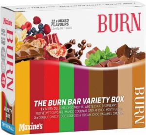 Maxine's Burn Variety Box Protein Bars 12 x 40 G