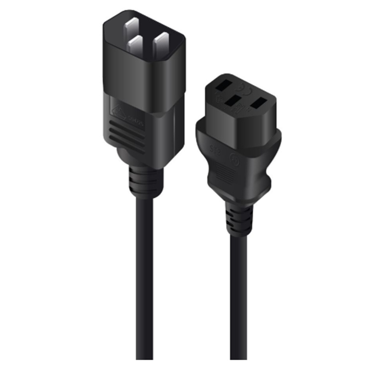 Alogic 1m IEC C13 to IEC C14 Computer Power Extension Cord - Male to Female