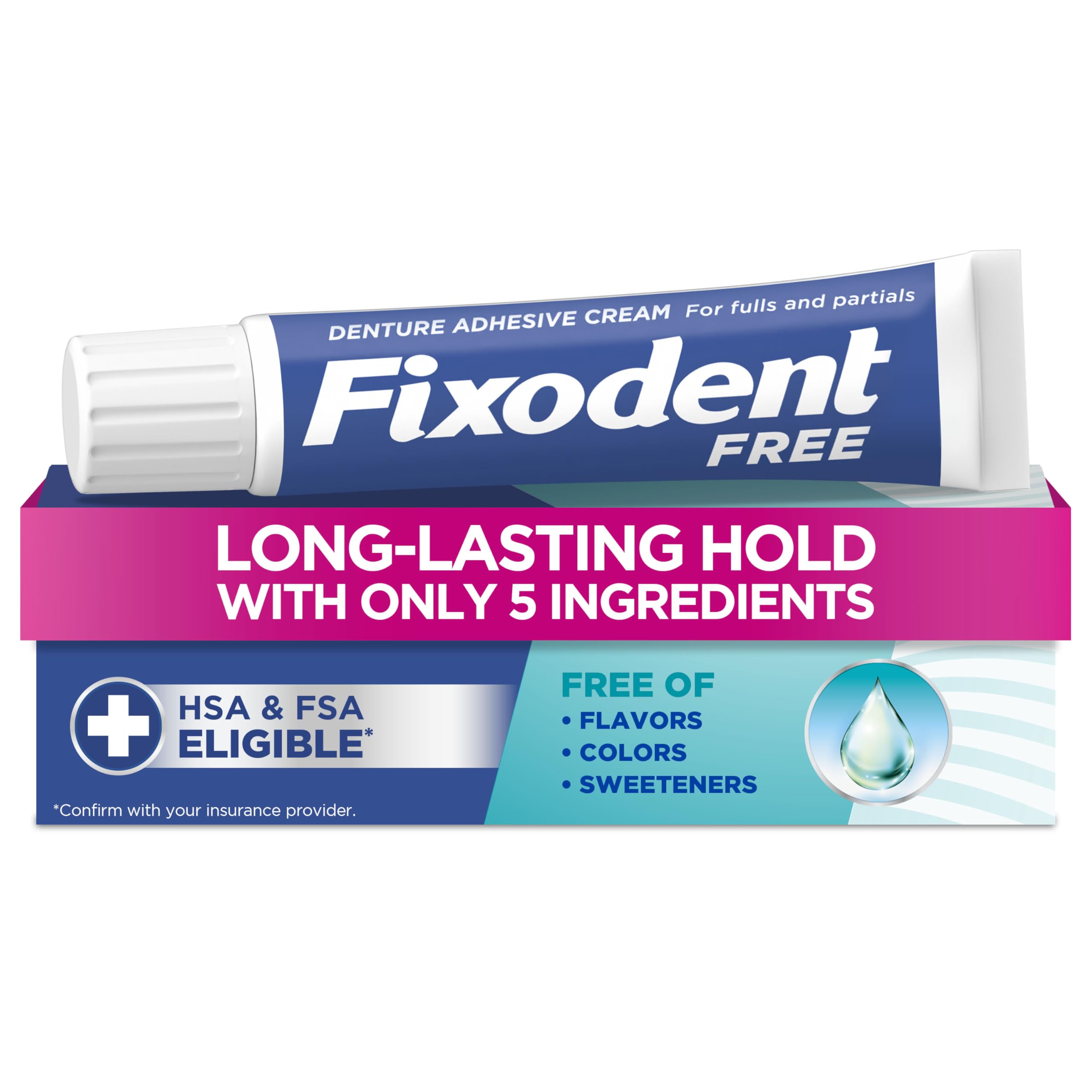 Fixodent Free Denture Adhesive Cream - 1.4 oz tube