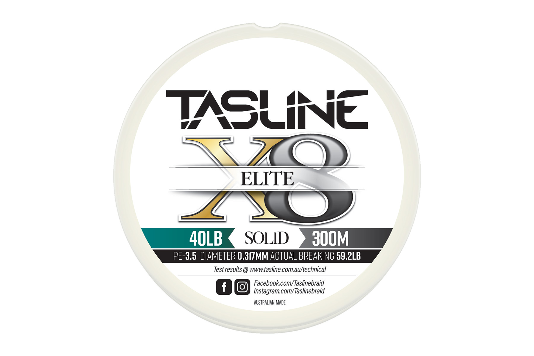 Tasline Elite 40lb White Braided Fishing Line