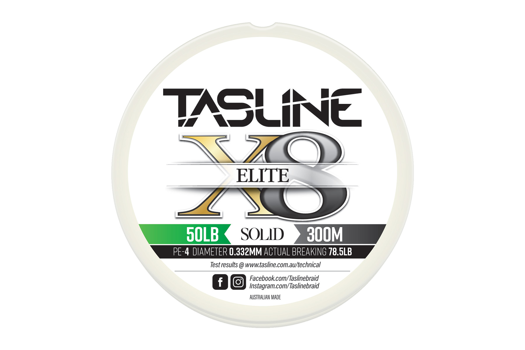Tasline Elite 50lb White Braided Fishing Line