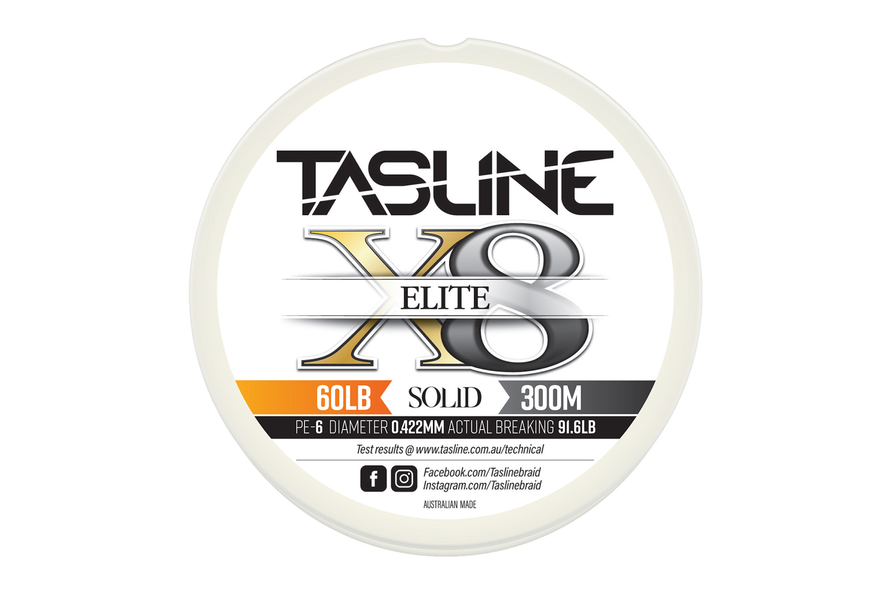 Tasline Elite 60lb White Braided Fishing Line
