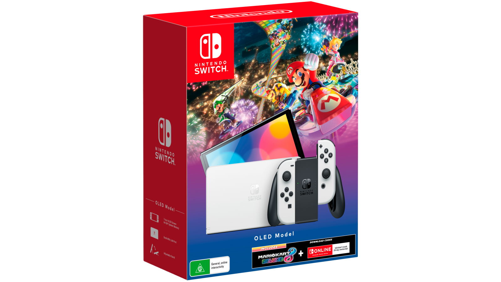 Nintendo Switch OLED White Mk8 Deluxe Hardware Bundle