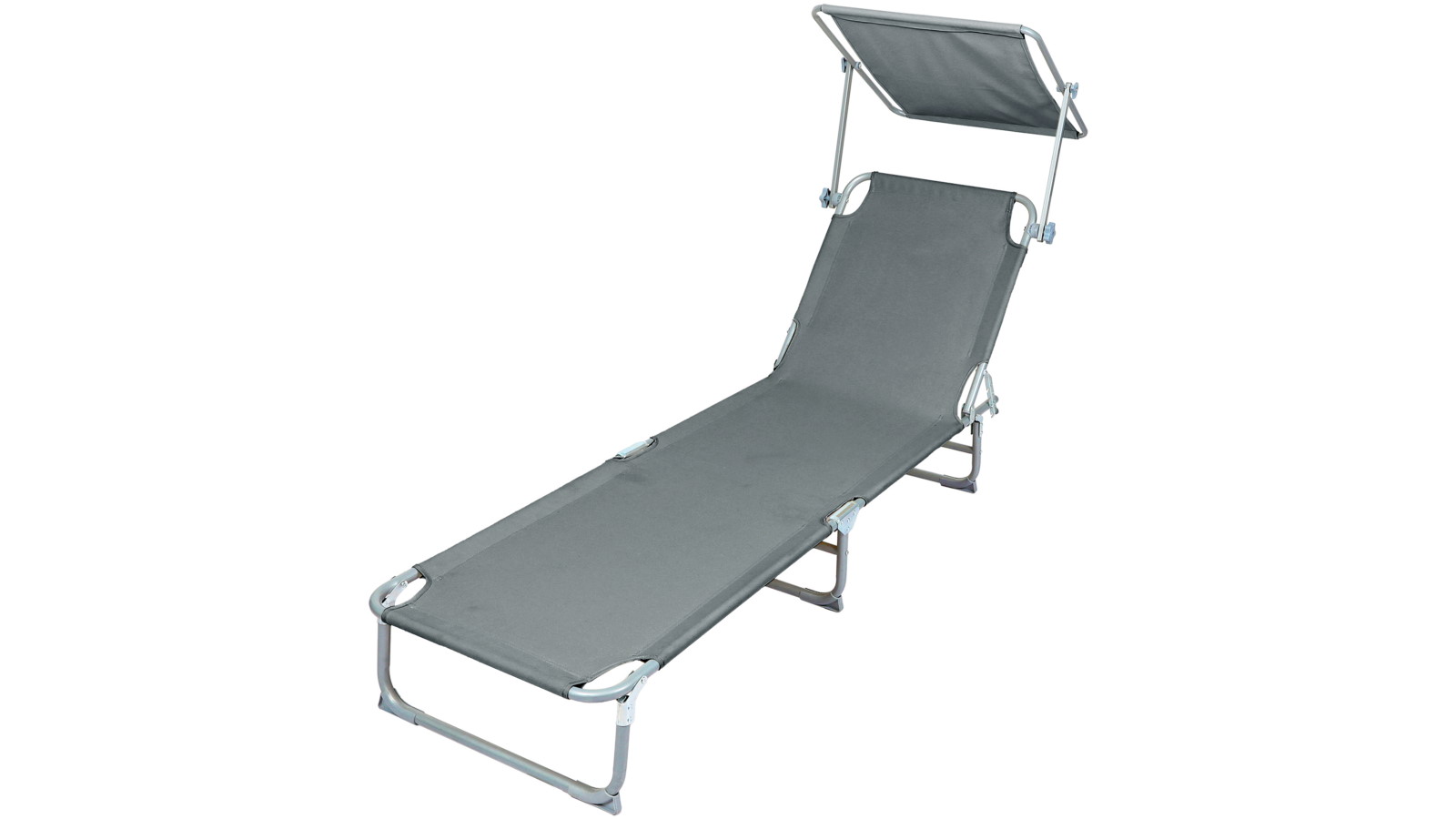 Levede Folding Beach Lounge Chair Portable Sun Lounger Deck Outdoor Grey