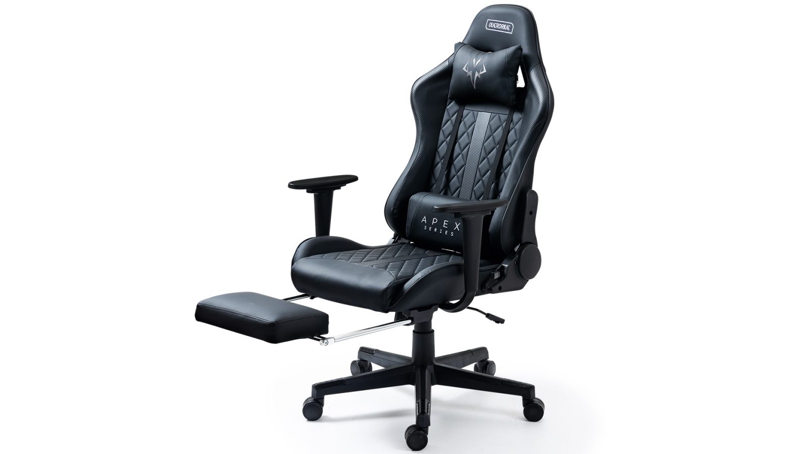 Overdrive Apex Series Reclining Gaming Ergonomic Office Chair With Footrest Black