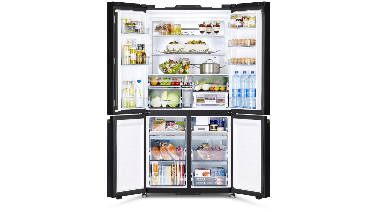 Hitachi 638L French Door Inverter FridgeMatte Glass White RWB640VT0XMGW