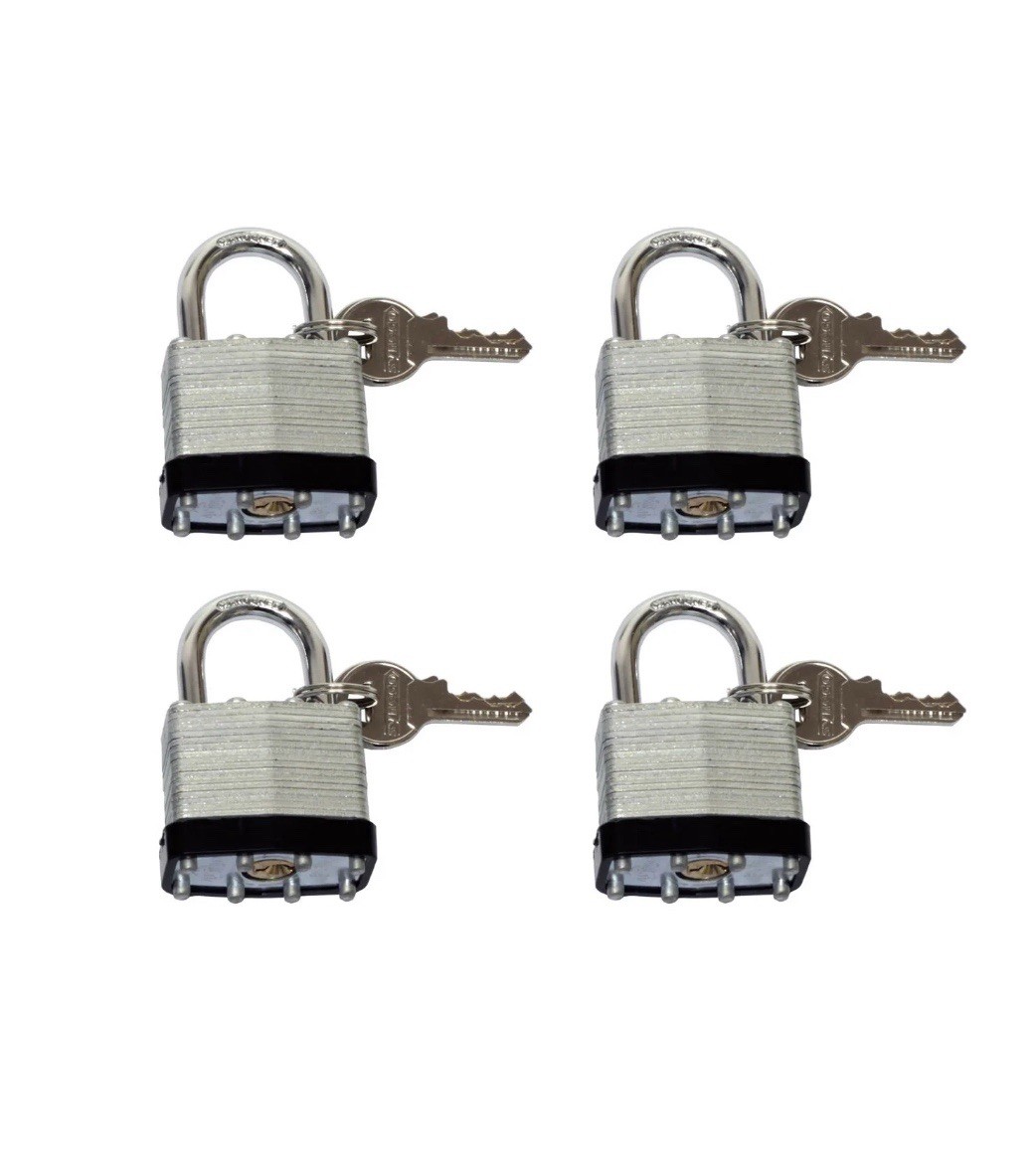Syneco 40mm Laminated Steel Padlock - 4 Pack