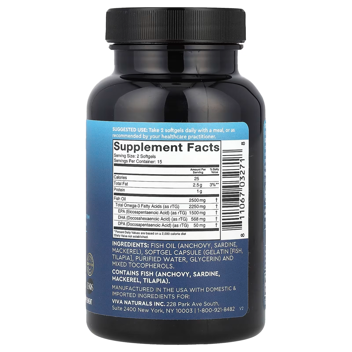 Viva Naturals, Omega-3 Fish Oil, Triple Strength, 2,200 mg, 30 Softgels