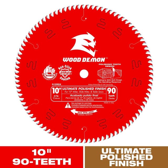 10in. x 90-Tooth Ultimate Polished Finish Saw Blade for Wood