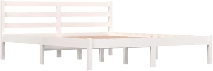 vidaXL Bed Frame Solid Wood Pine White 153Γ203 cm Queen Size