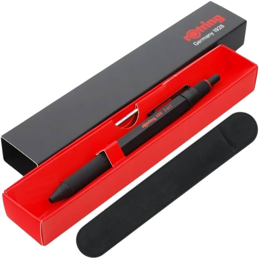 Rotring 600 3 in 1 Multi Pen - Black/Red/0.5 mm Pencil - Black Body