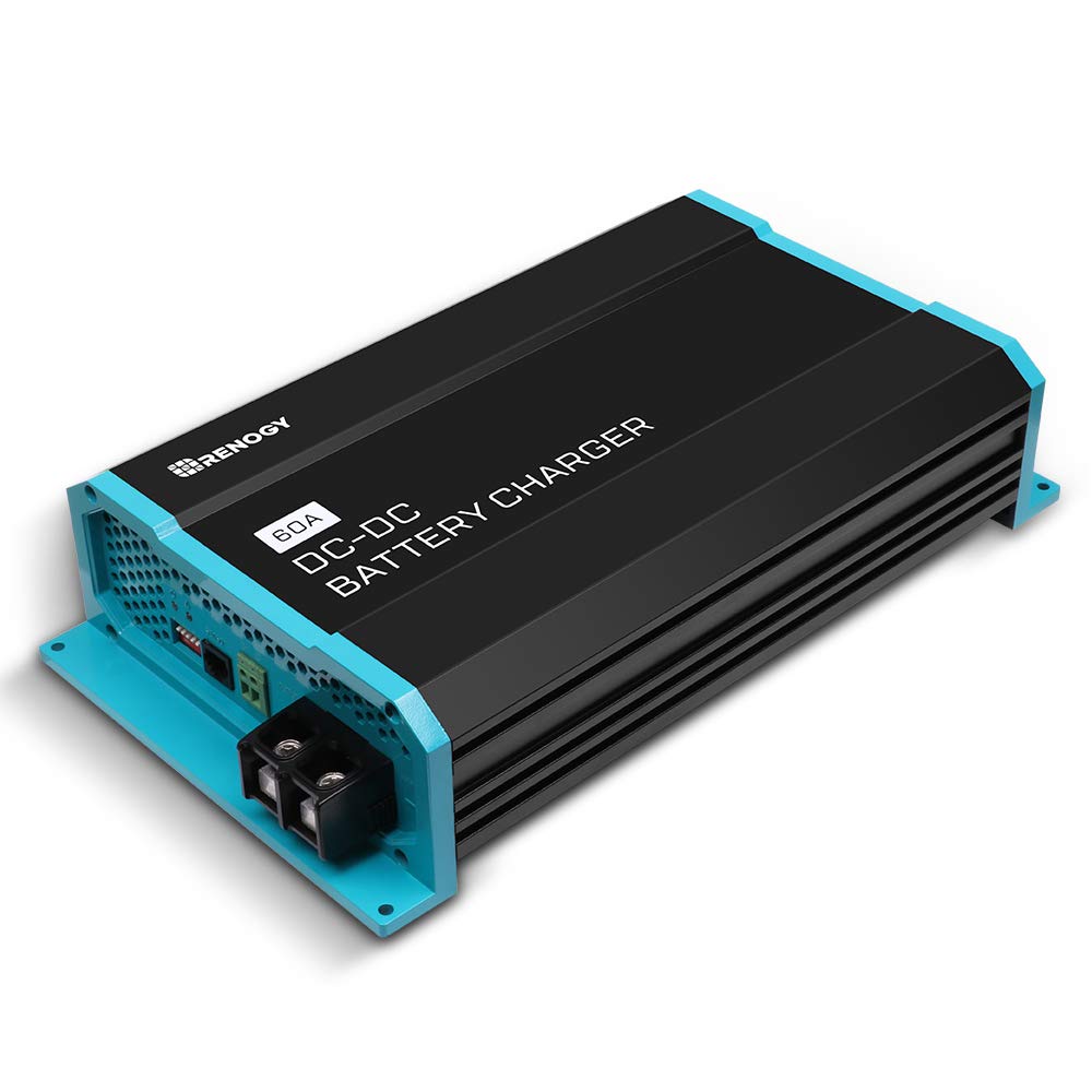 Renogy 12V 60A DC To DC On-board Battery Charger For Flooded, Gel, AGM, and Lithium, Using Multi-Stage Charging in RVs, Commercial Vehicles, Boats,