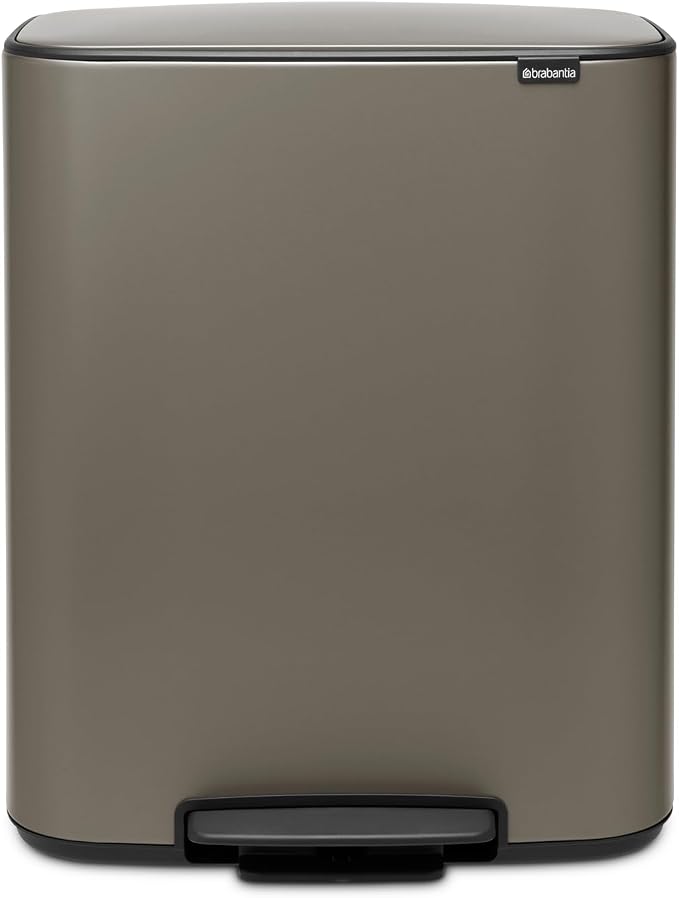Brabantia Bo Pedal Bin, 60 L, Platinum