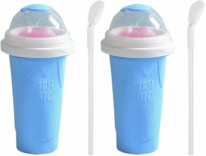 Slushie Maker Cup Quick Freeze Magic Squeeze Cup Milkshake Cup Ice Cream Maker - Blue