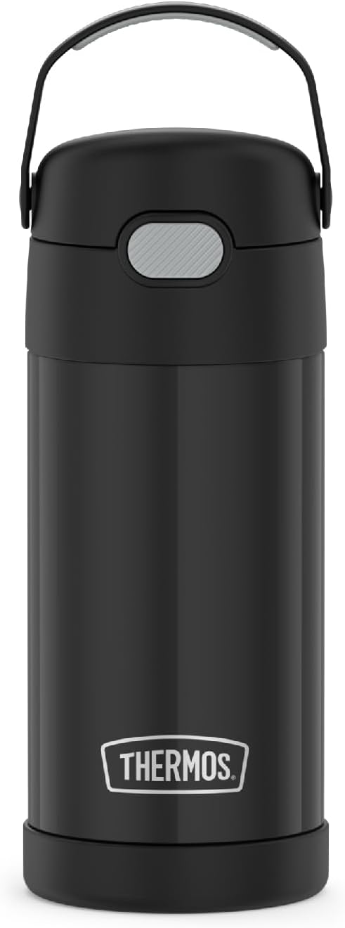 Thermos Funtainer Water Bottle with Straw - 12 Ounce - Kids Stainless Steel Vacuum Insulated Water Bottle with Lid, Purple/Pink