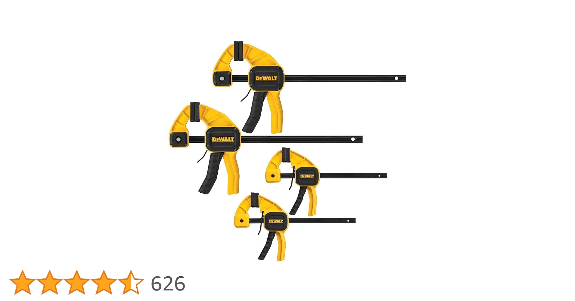 DeWalt 150/300mm Medium and Large Trigger Clamp - 4 Pack DWHT83196 by DeWalt