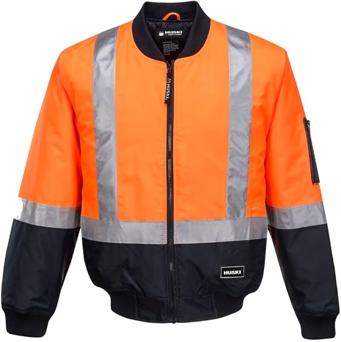 Huski Bomber Jacket - Orange/Navy - XS