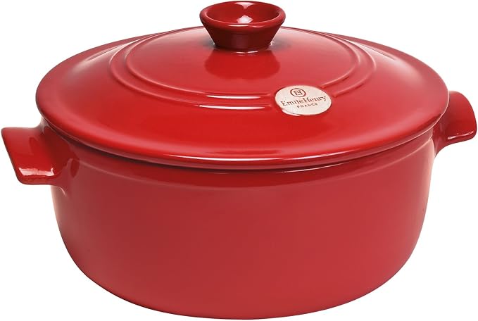 Emile Henry Round Stewpot 5.30L Burgundy