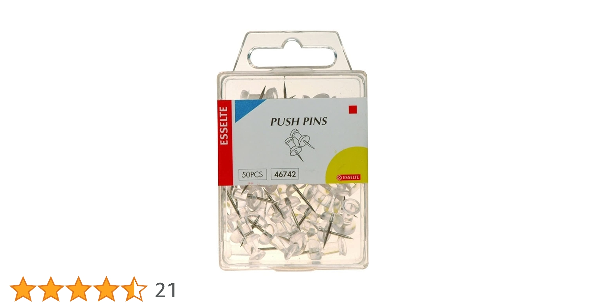 Esselte Push Pins Clear 50 Pack